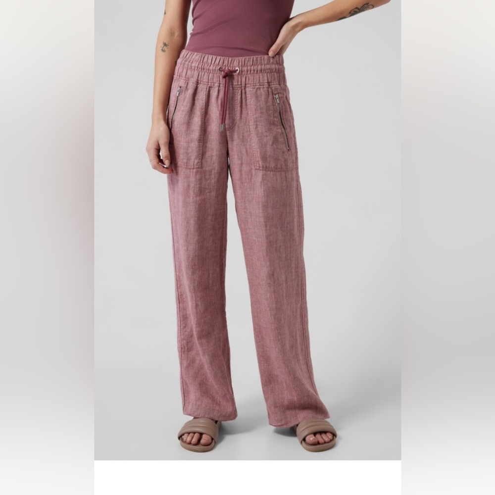 Athleta Cabo Wide Leg Linen Pant